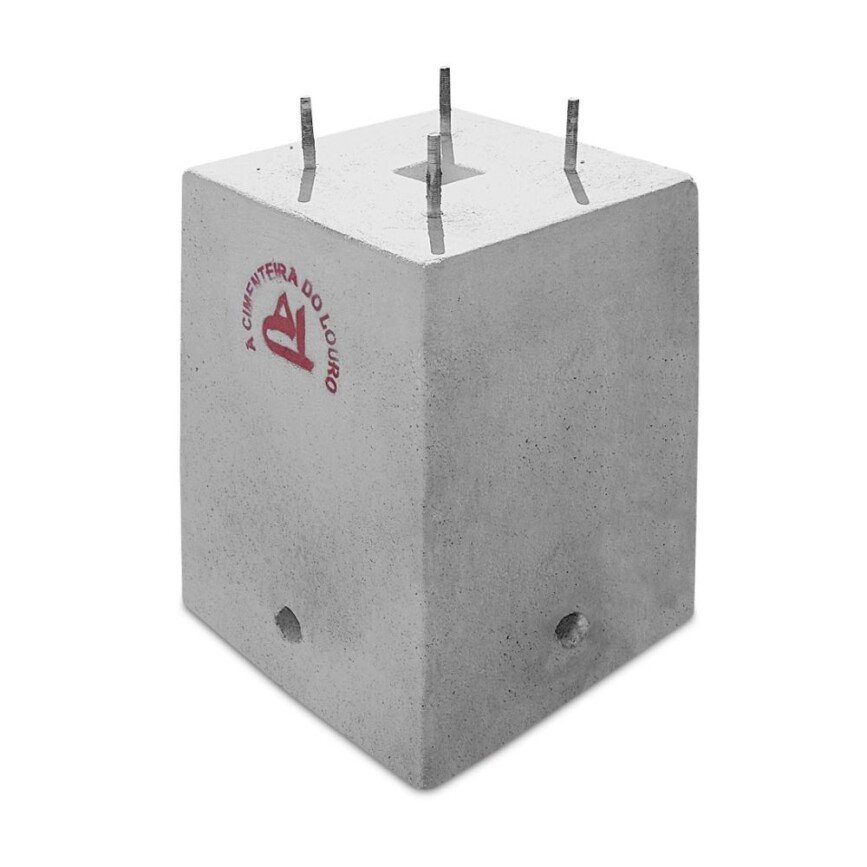 Cubo maciço de betão 564 kg furo central 62mm base 600x800